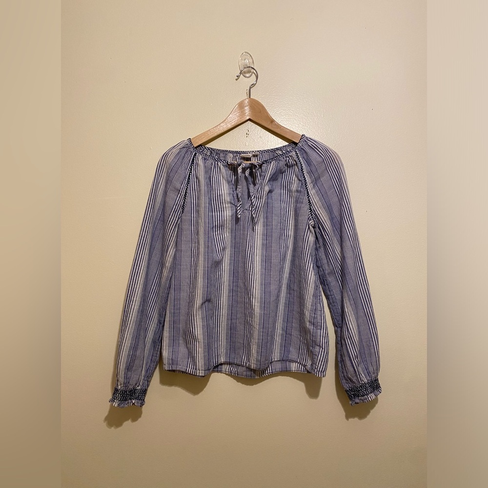 GAP Blue and White Striped Blouse. Size S